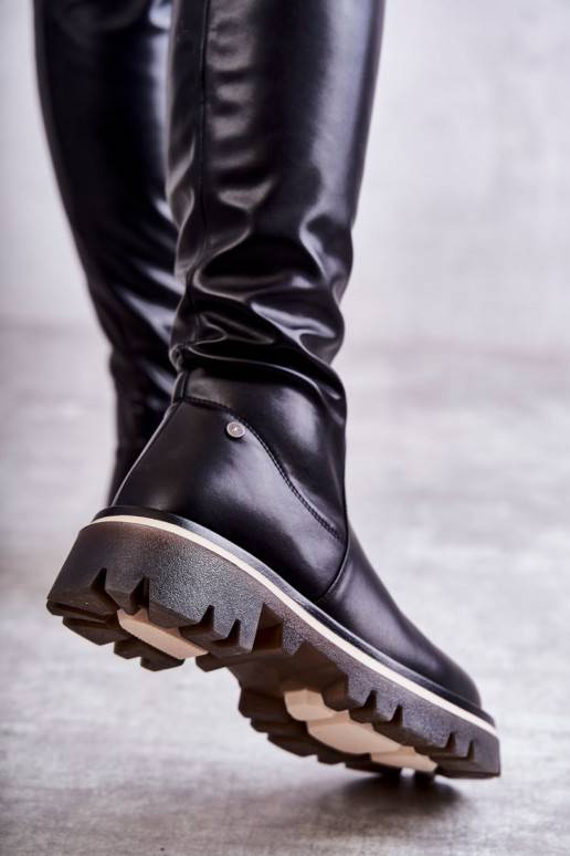 Leather boots Over the knee GOE KK2N4024 Black Leather boots Over the knee GOE KK2N4024 Black