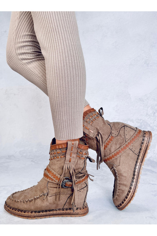 Brown suede boots