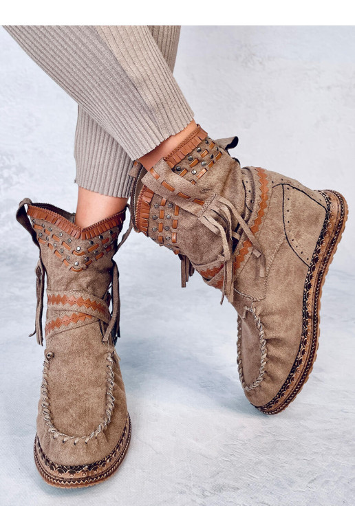 Brown suede boots