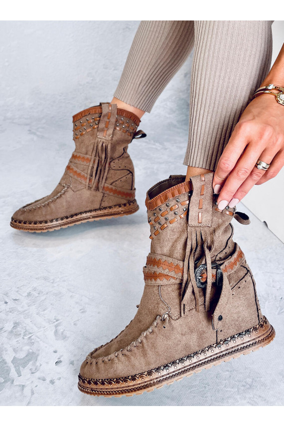 Brown suede boots