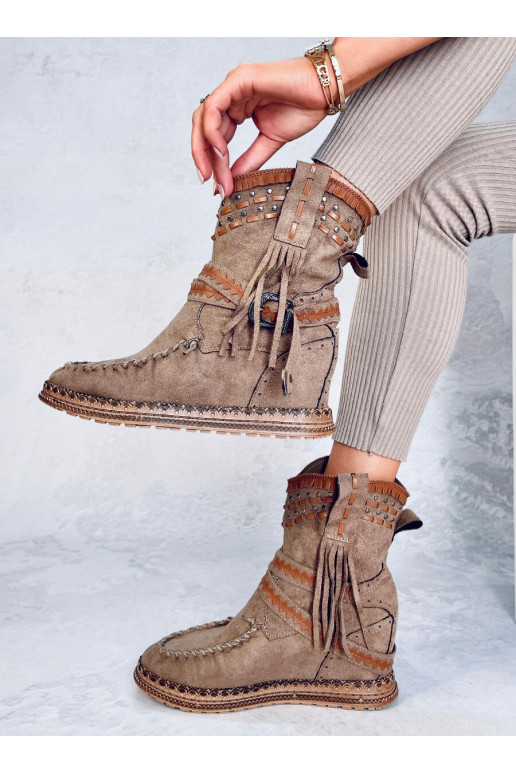 Brown suede boots