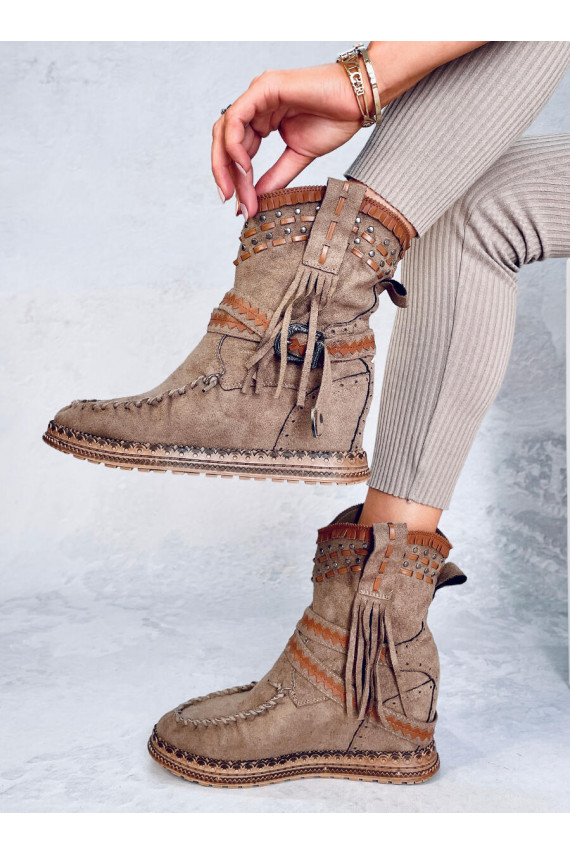 Brown suede boots