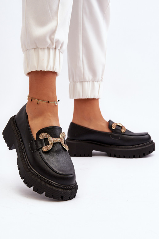 Black Women's Loafers with Decoration Gargi