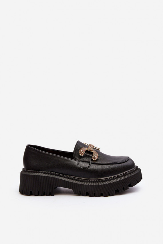 Black Women's Loafers with Decoration Gargi