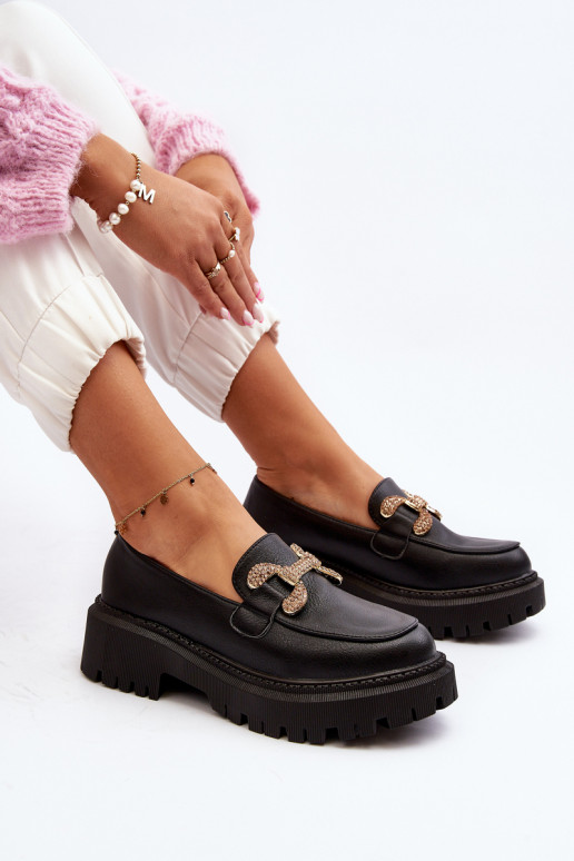 Black Women's Loafers with Decoration Gargi