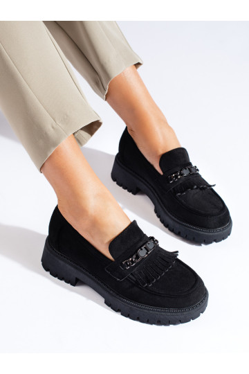 suede black women's moccasins Shelovet 2