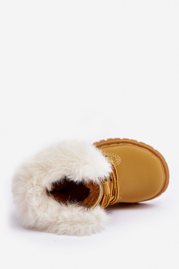 Children's Trapper Boots with Zip and Faux Fur Camel Gerande
