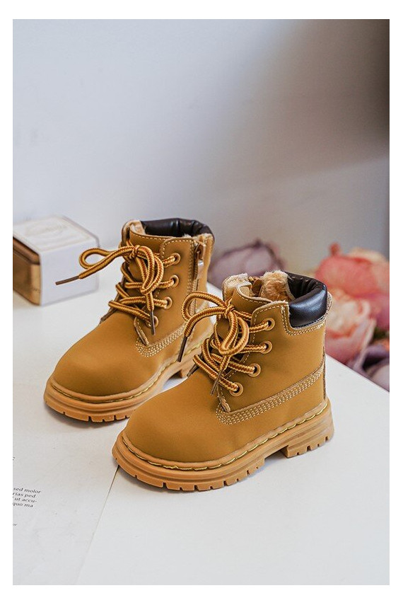 Children's Trapper Boots With Zip Camel Bansi