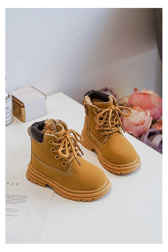 Children's Trapper Boots With Zip Camel Bansi