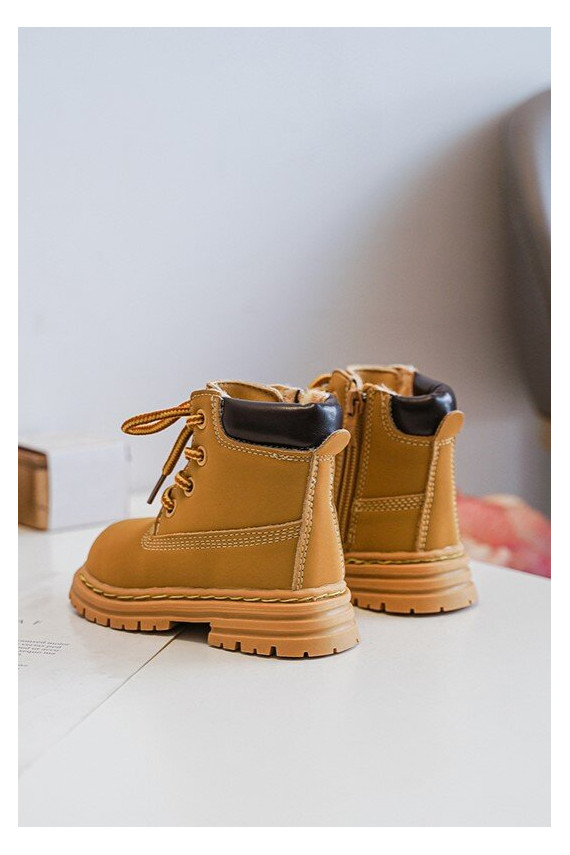 Children's Trapper Boots With Zip Camel Bansi
