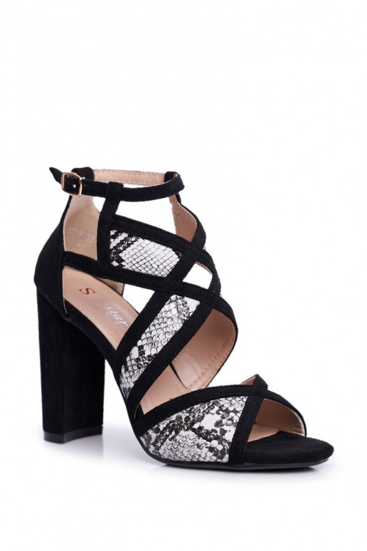 Stylish high-heeled sandals DIVOI BLACK