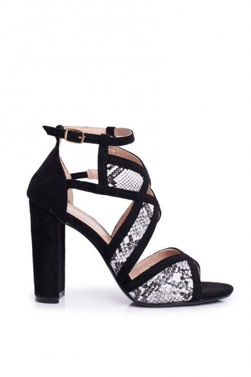 Stylish high-heeled sandals DIVOI BLACK