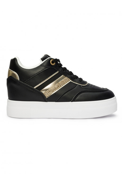 Hidden wedge black sneakers outlet