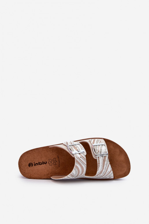 Comfortable Women's Flip Flops With Buckles Inblu Beige