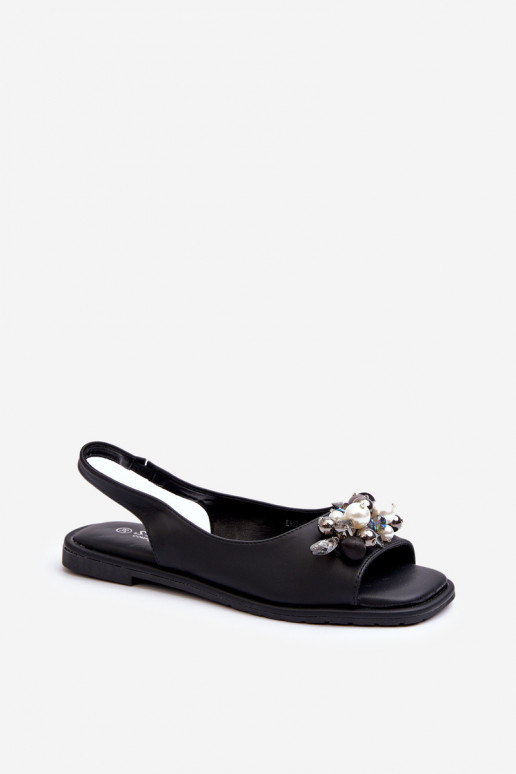 Women's Sandals with Decorations S.Barski Black