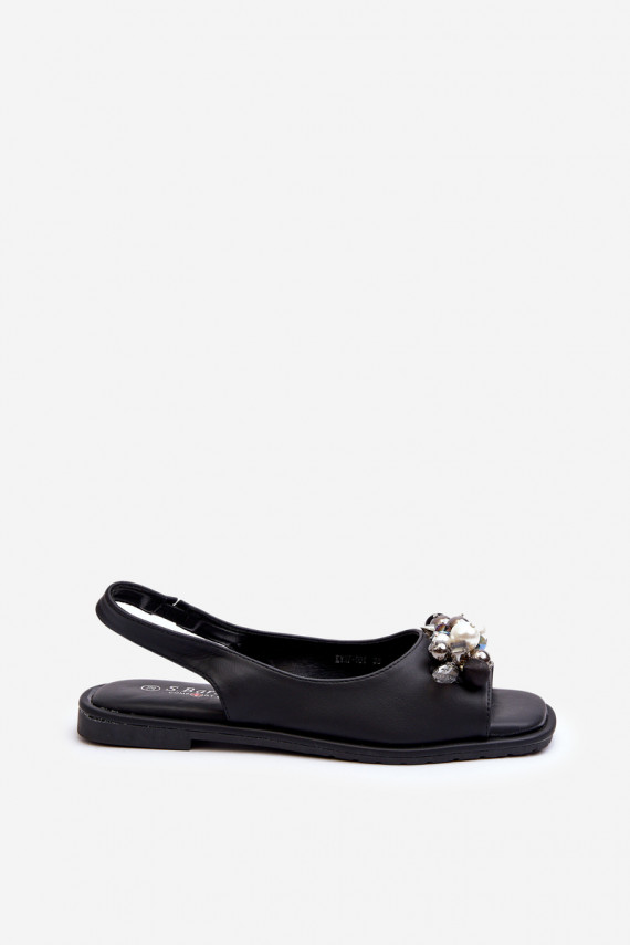 Women's Sandals with Decorations S.Barski KV27-004 Black
