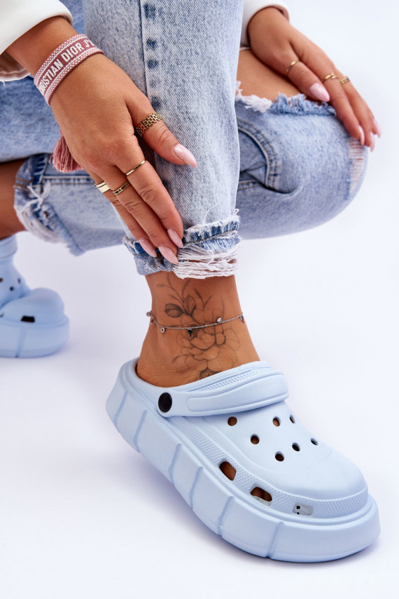Women's Foam Platform Crocs Light blue Beckett