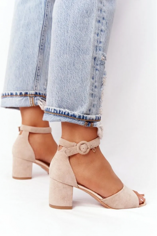 Leather High Heel Sandals Vinceza Golden
