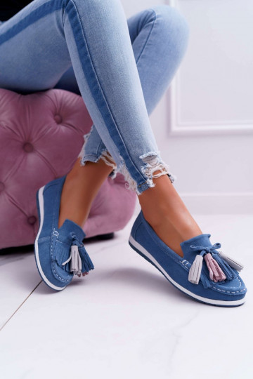 Suede Loafers With Bow And...
