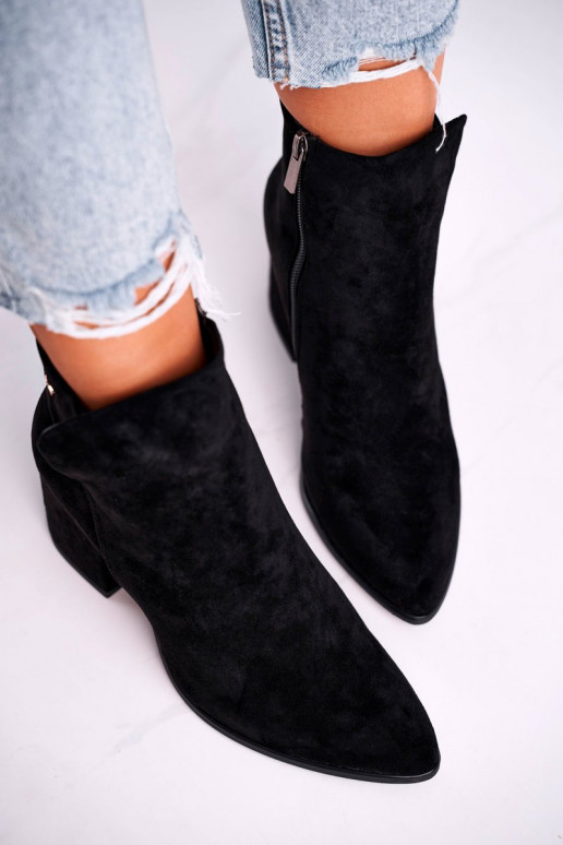 Black shoes with a classic model on...