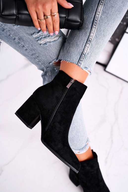 Black shoes with a classic model on...