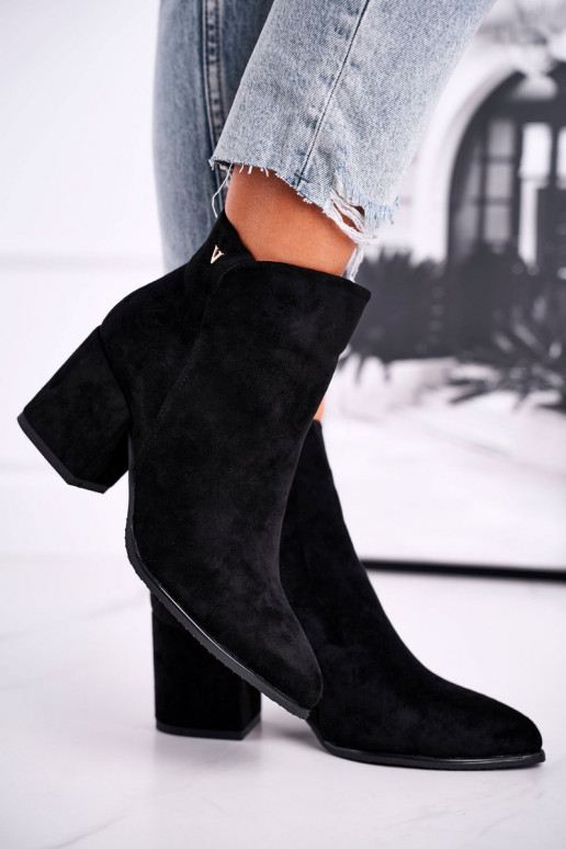 Black shoes with a classic model on...