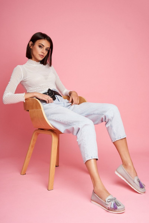 Women's Suede Loafers With Fringes... Women's Suede Loafers With Fringes...