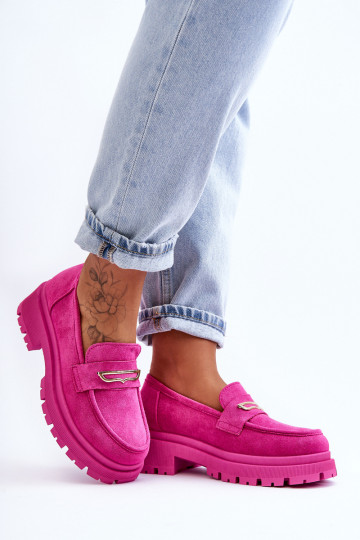 Women's Suede Slip-On Loafers Pink Pure Love 2