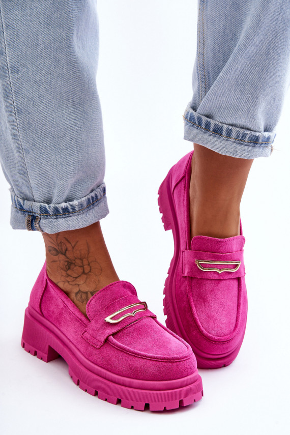 Women's Suede Slip-On Loafers Pink Pure Love