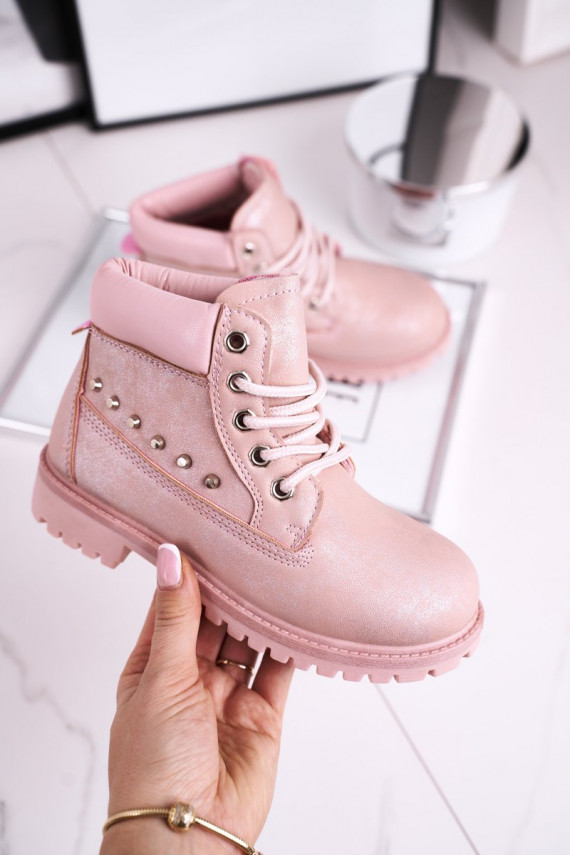Pink boots with stylish details