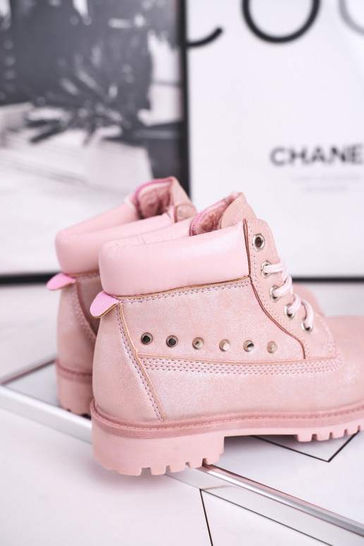 Pink boots with stylish details