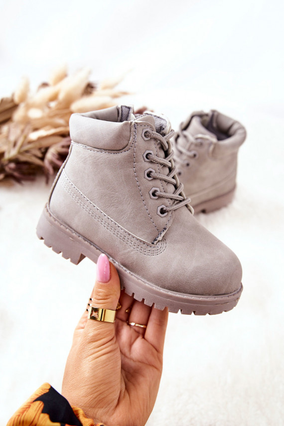 Children's Boots With Zipper Grey