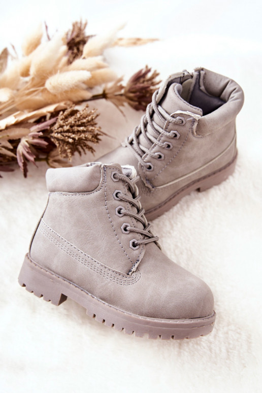 Children's Boots With Zipper Grey