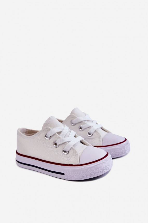 Classic children's sports shoes in white color