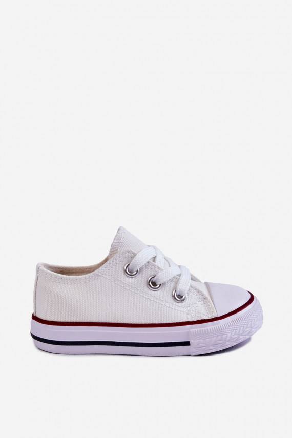 Classic children's sports shoes in white color