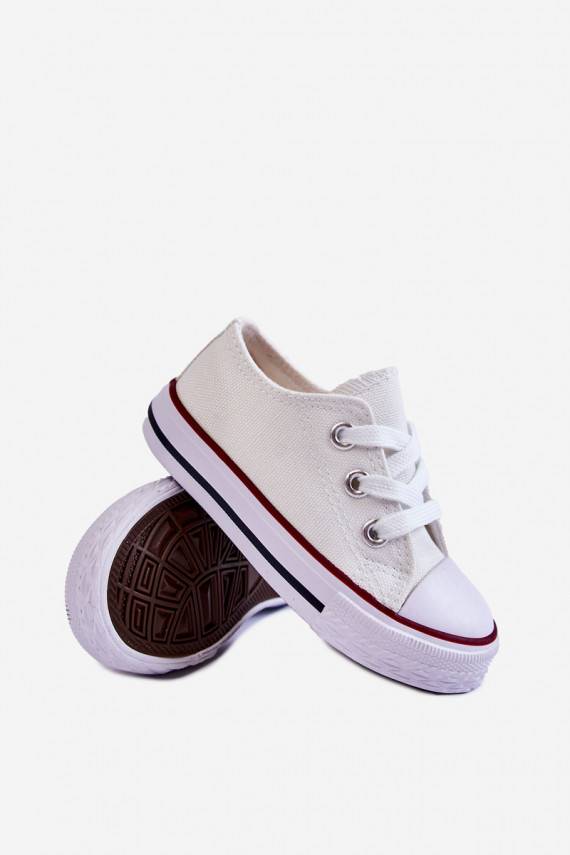 Classic children's sports shoes in white color