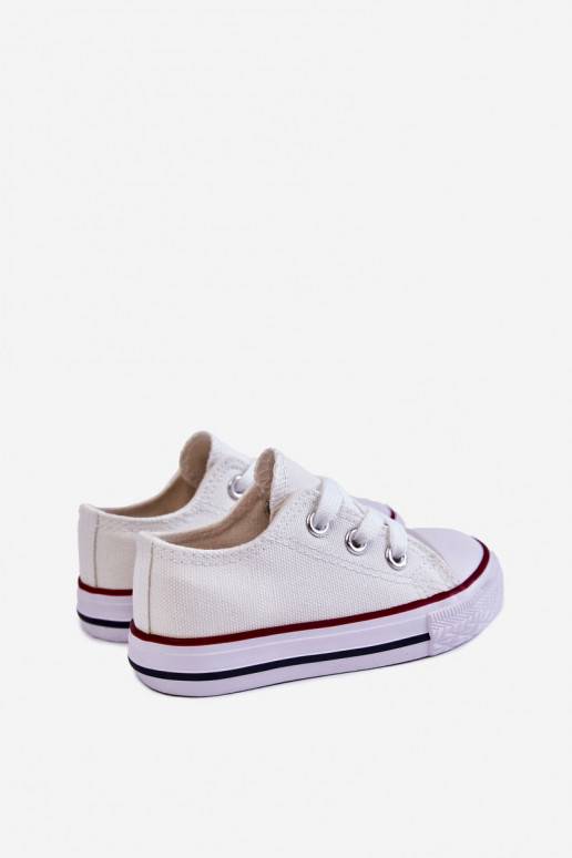 Classic children's sports shoes in white color