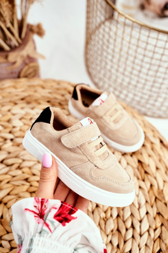 Children's Velcro Sneakers Beige