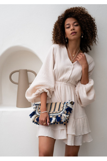 Milla - beige dress with wide sleeves