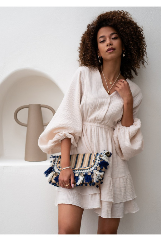 Milla - beige dress with wide sleeves