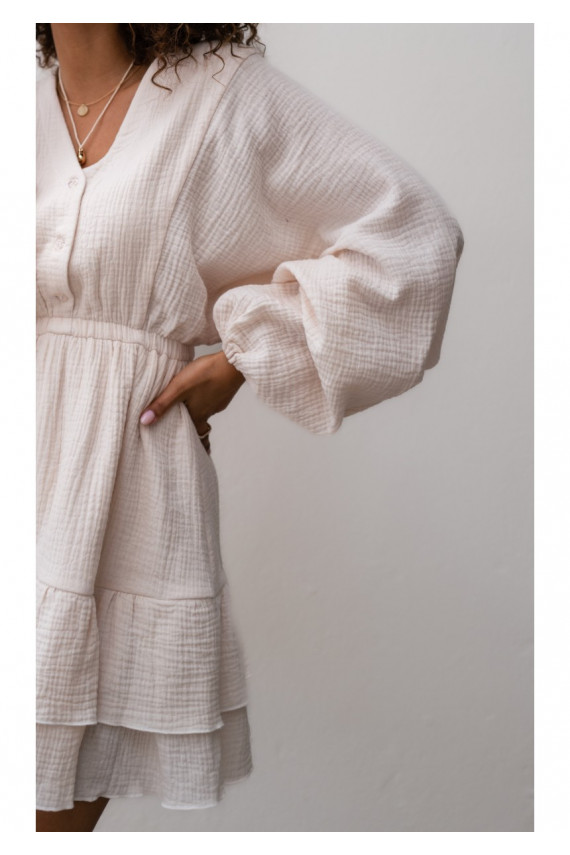 Milla - beige dress with wide sleeves