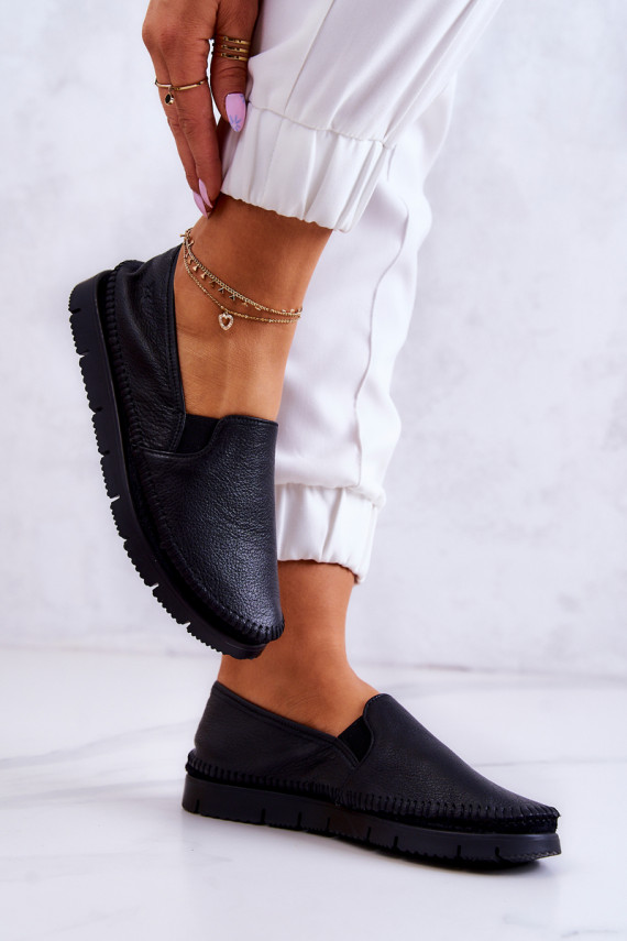 Women's Leather Slip-On Shoes Maciejka Black