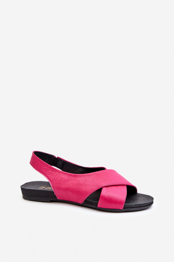 Women's Leather Sandals Fuchsia