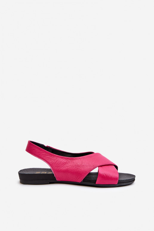 Women's Leather Sandals Fuchsia