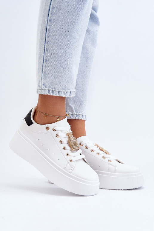 Women's Sneakers with Embellishment White Celedria Women's Sneakers with Embellishment White Celedria