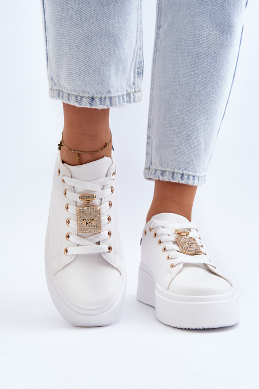 Women's Sneakers with Embellishment White Celedria Women's Sneakers with Embellishment White Celedria