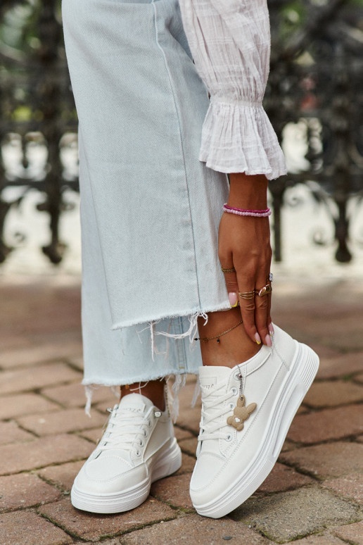 Sneakers Women's Sports Shoes On Platform With Decoration White VINCEZA 13613 Sneakers Women's Sports Shoes On Platform With Decoration White VINCEZA 13613