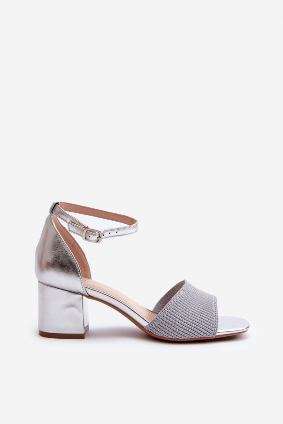 Women's Sandals with Silver Stiletto Heels Desvia