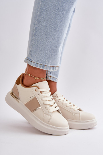 Fashionable Women's Platform Sneakers Made Of Eco Leather Brown Nevisase 2