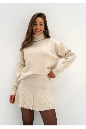 Jesse - Light beige knitted...